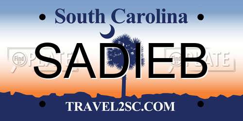SADIEB South Carolina License Plate