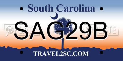 SAG29B South Carolina License Plate