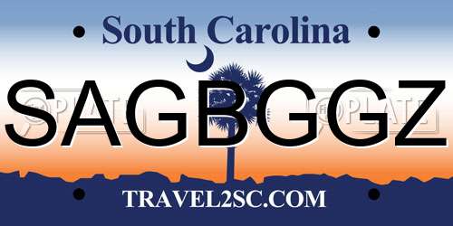 SAGBGGZ South Carolina License Plate