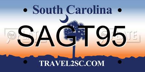 SAGT95 South Carolina License Plate