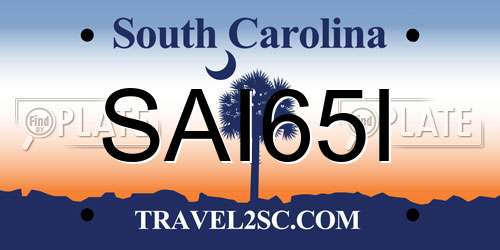 SAI65I South Carolina License Plate