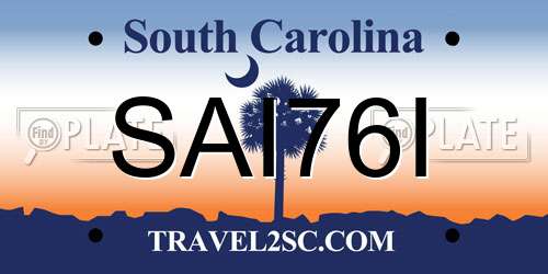 SAI76I South Carolina License Plate
