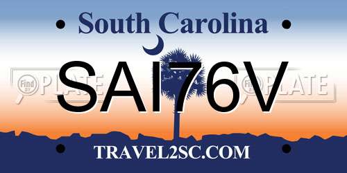 SAI76V South Carolina License Plate