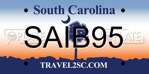 SAIB95 South Carolina License Plate