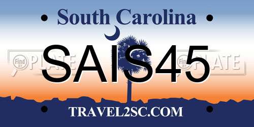 SAIS45 South Carolina License Plate
