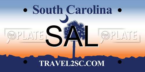 SAL South Carolina License Plate