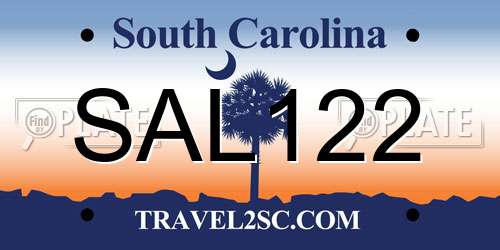 SAL122 South Carolina License Plate