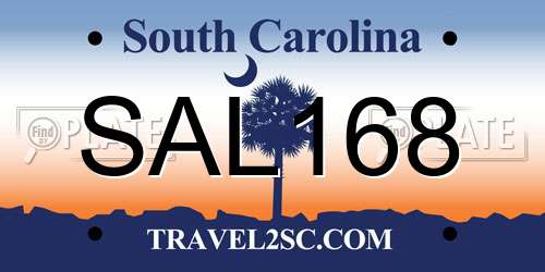 SAL168 South Carolina License Plate