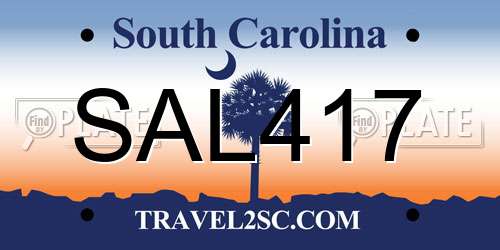 SAL417 South Carolina License Plate
