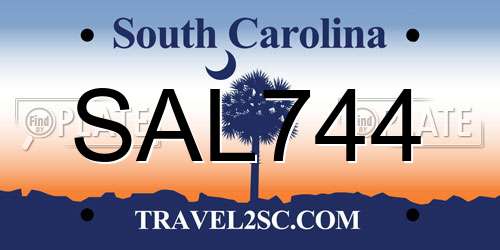 SAL744 South Carolina License Plate