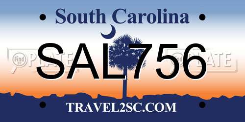 SAL756 South Carolina License Plate