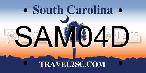 SAM04D South Carolina License Plate