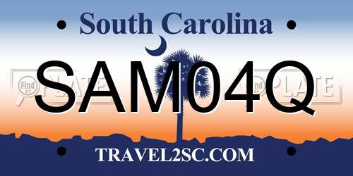 SAM04Q South Carolina License Plate