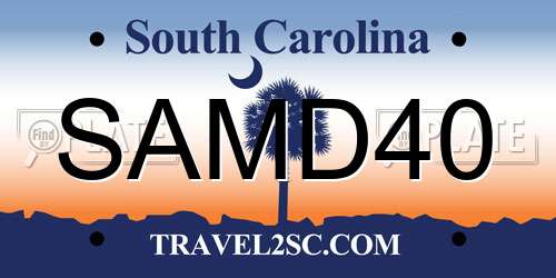 SAMD40 South Carolina License Plate