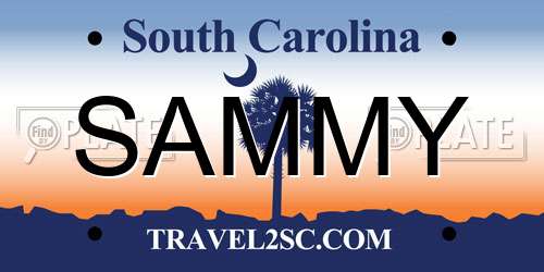 SAMMY South Carolina License Plate
