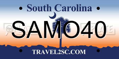 SAMO40 South Carolina License Plate