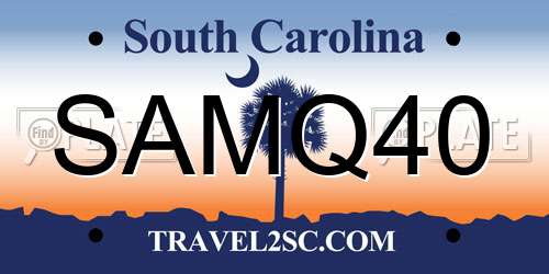 SAMQ40 South Carolina License Plate
