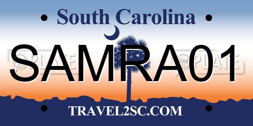 SAMRA01 South Carolina License Plate