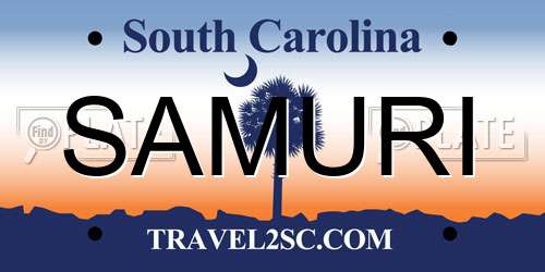 SAMURI South Carolina License Plate