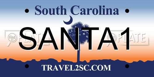 SANTA1 South Carolina License Plate