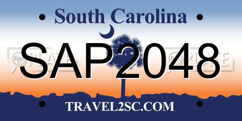 SAP2048 South Carolina License Plate