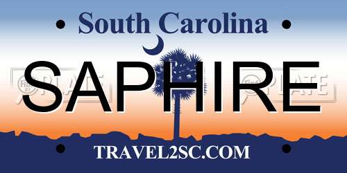 SAPHIRE South Carolina License Plate