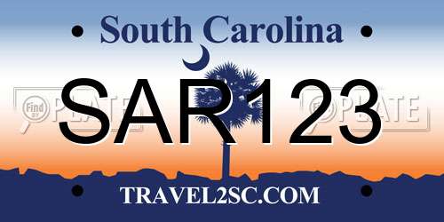 SAR123 South Carolina License Plate