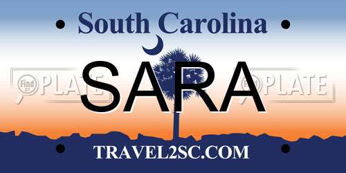 SARA South Carolina License Plate