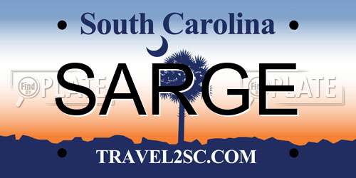 SARGE South Carolina License Plate
