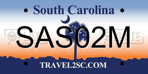 SAS02M South Carolina License Plate