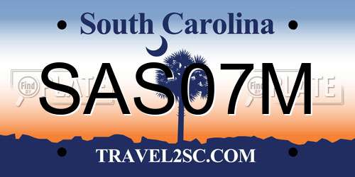 SAS07M South Carolina License Plate