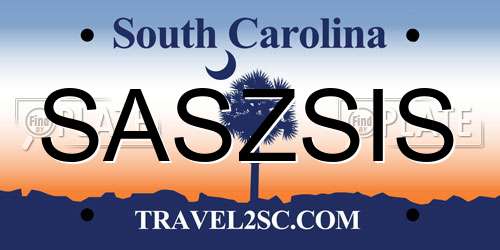 SASZSIS South Carolina License Plate