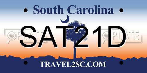 SAT21D South Carolina License Plate
