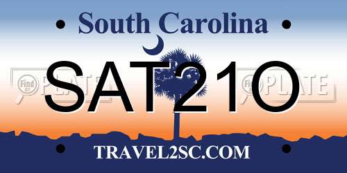 SAT21O South Carolina License Plate
