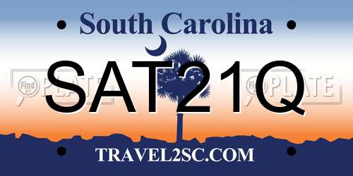 SAT21Q South Carolina License Plate