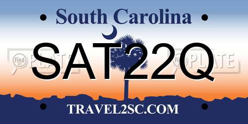 SAT22Q South Carolina License Plate