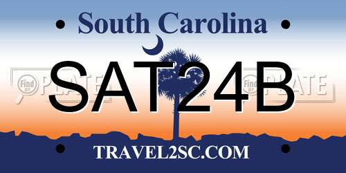 SAT24B South Carolina License Plate
