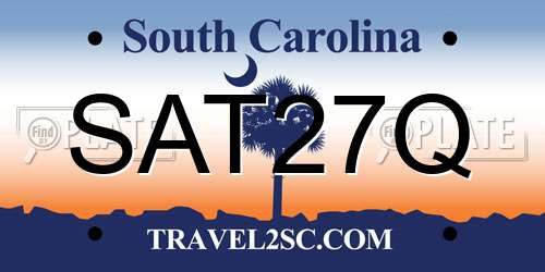 SAT27Q South Carolina License Plate