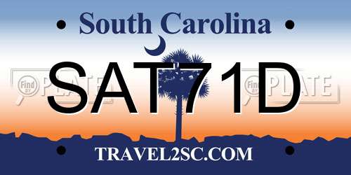 SAT71D South Carolina License Plate