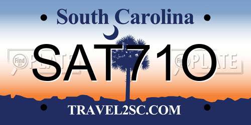 SAT71O South Carolina License Plate