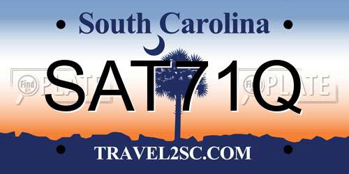 SAT71Q South Carolina License Plate