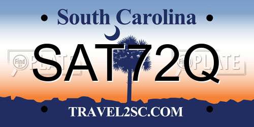 SAT72Q South Carolina License Plate