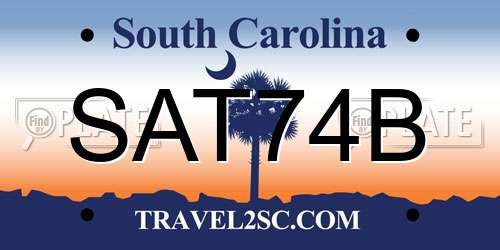 SAT74B South Carolina License Plate