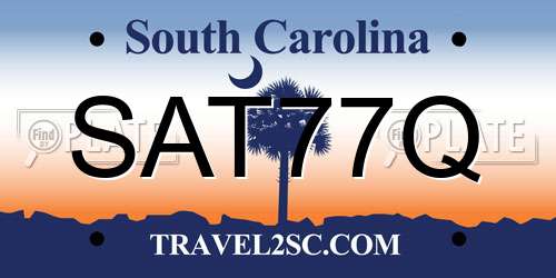 SAT77Q South Carolina License Plate