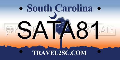SATA81 South Carolina License Plate