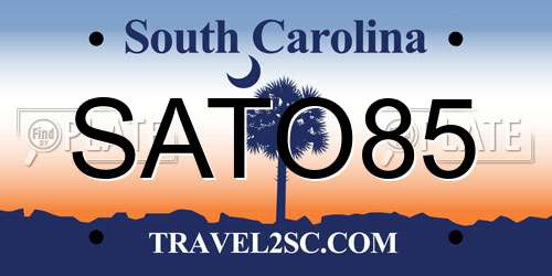 SATO85 South Carolina License Plate