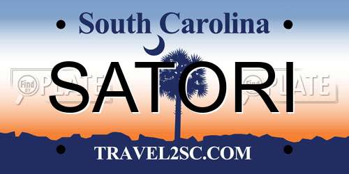 SATORI South Carolina License Plate