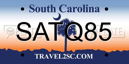 SATQ85 South Carolina License Plate