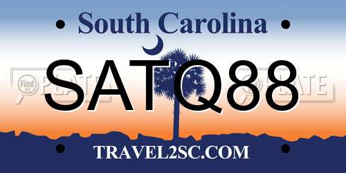 SATQ88 South Carolina License Plate