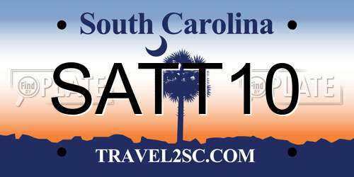SATT10 South Carolina License Plate